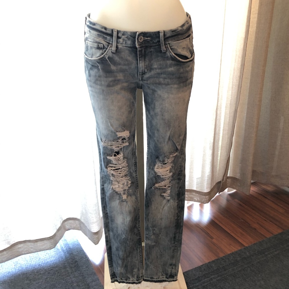 H&M skinny low waist distressed jeans
